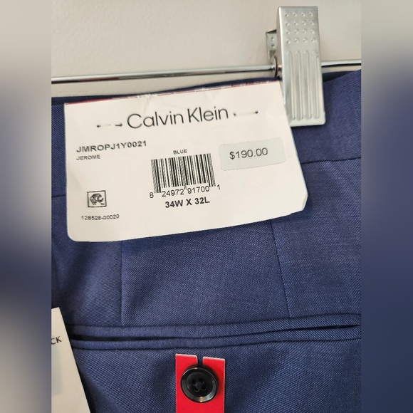 NWT Calvin Klein 34x32 Men’s ‘Jerome’ modern slimfit blue flat-front dre… - Picture 5 of 8